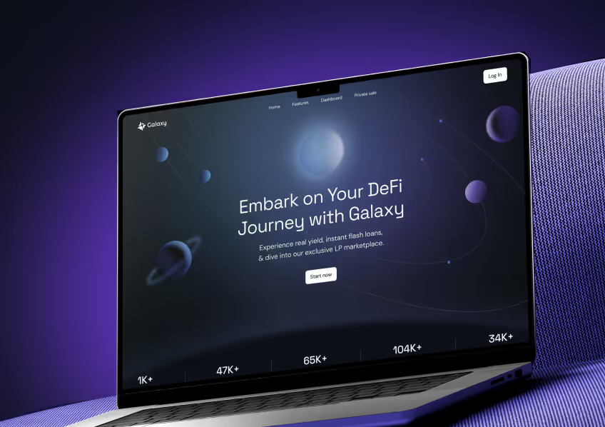 Branding, web design & dev for Galaxy, a decentralized hub for DeFi apps